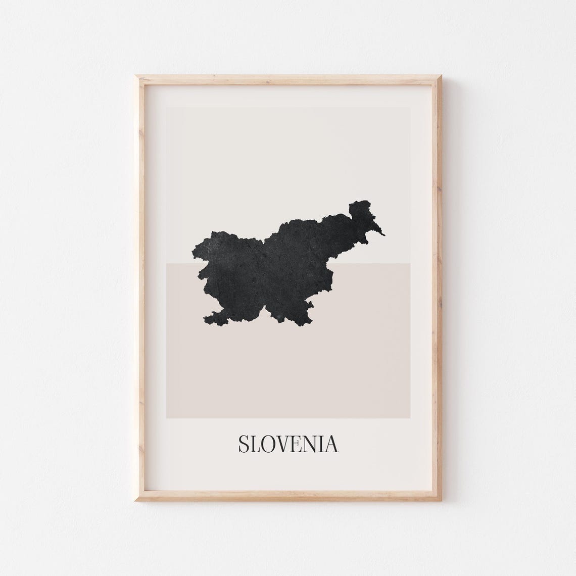 Slovenia Country Map Silhouette Minimalist Boho Travel Wall Poster