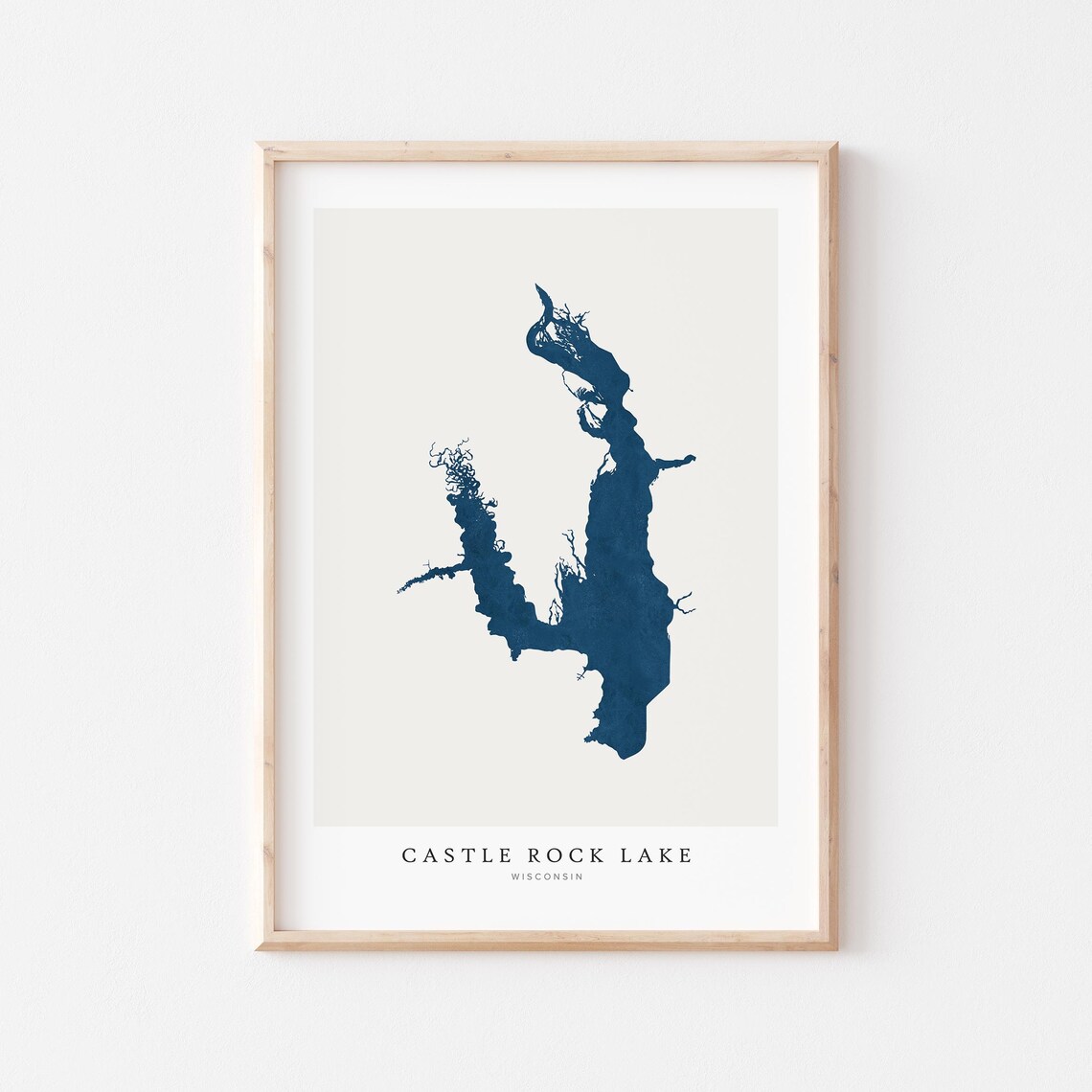 Castle Rock Lake Print Poster Art Wall Map Wisconsin