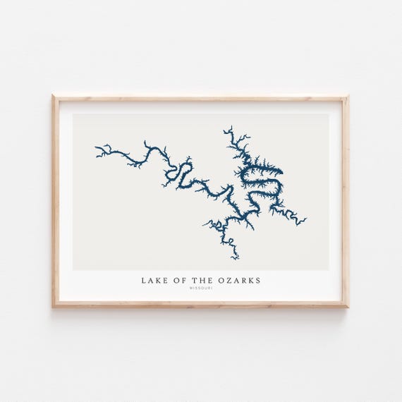 Lake Of The Ozarks Travel Poster, Missouri Map Art