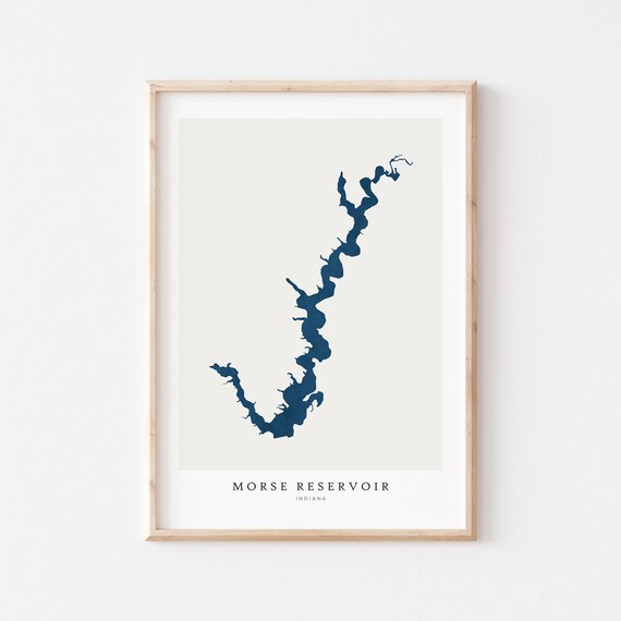 Morse Reservoir Print Poster Art Lake Wall Map House Gift Indiana