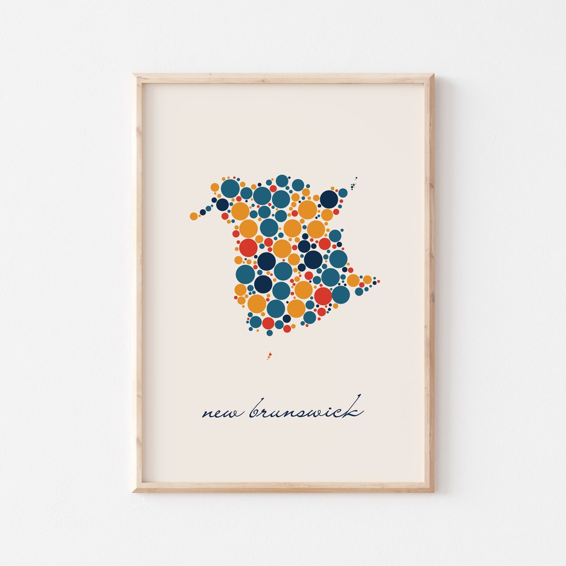 New Brunswick Canada Colorful Dot Art Province Map Art Poster