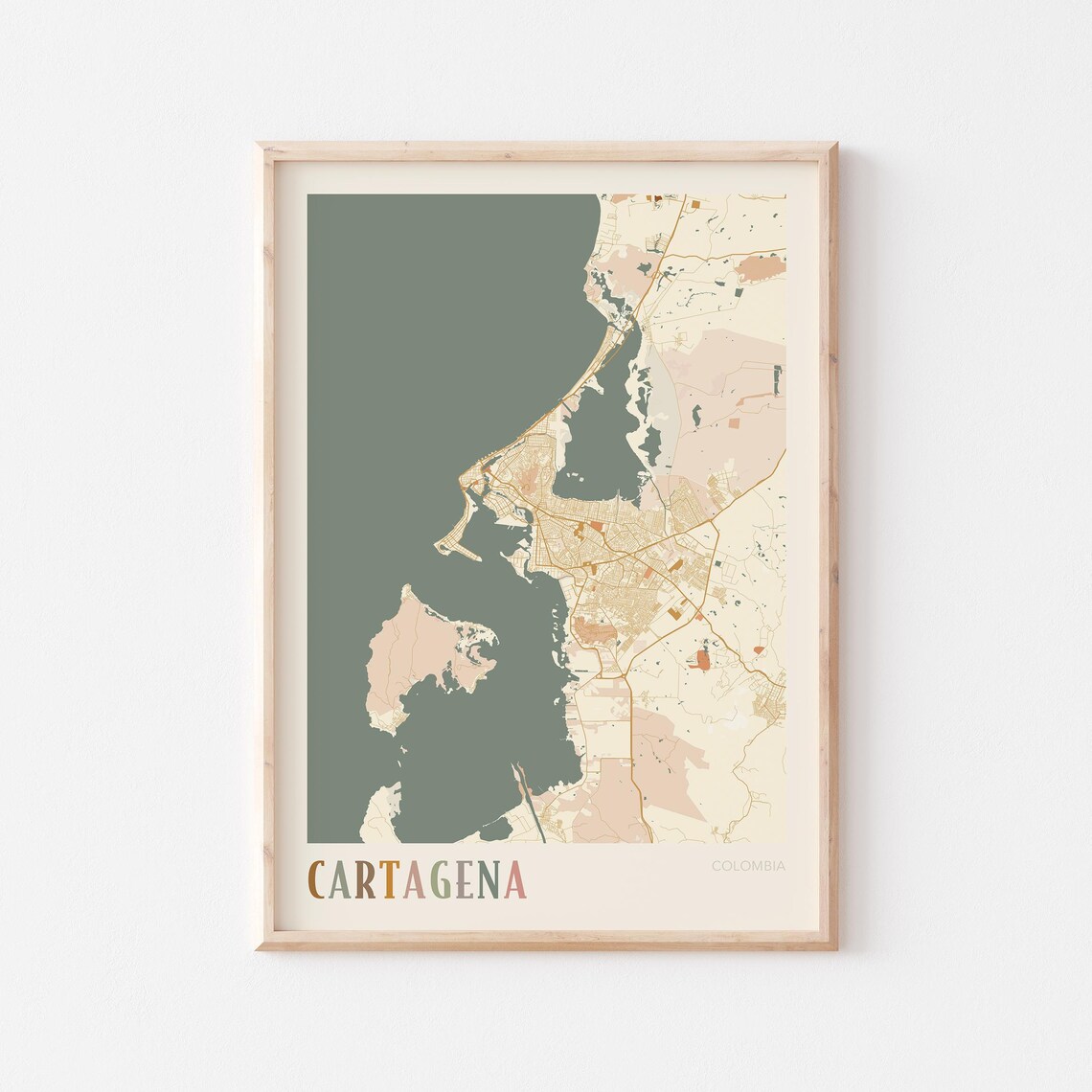Cartagena Map Poster Print, Colombia Travel Gift