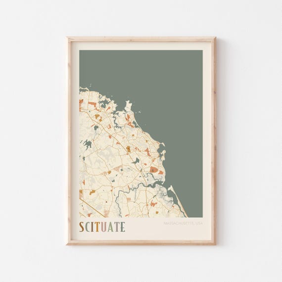 Scituate Map Poster, Massachusetts Travel Poster
