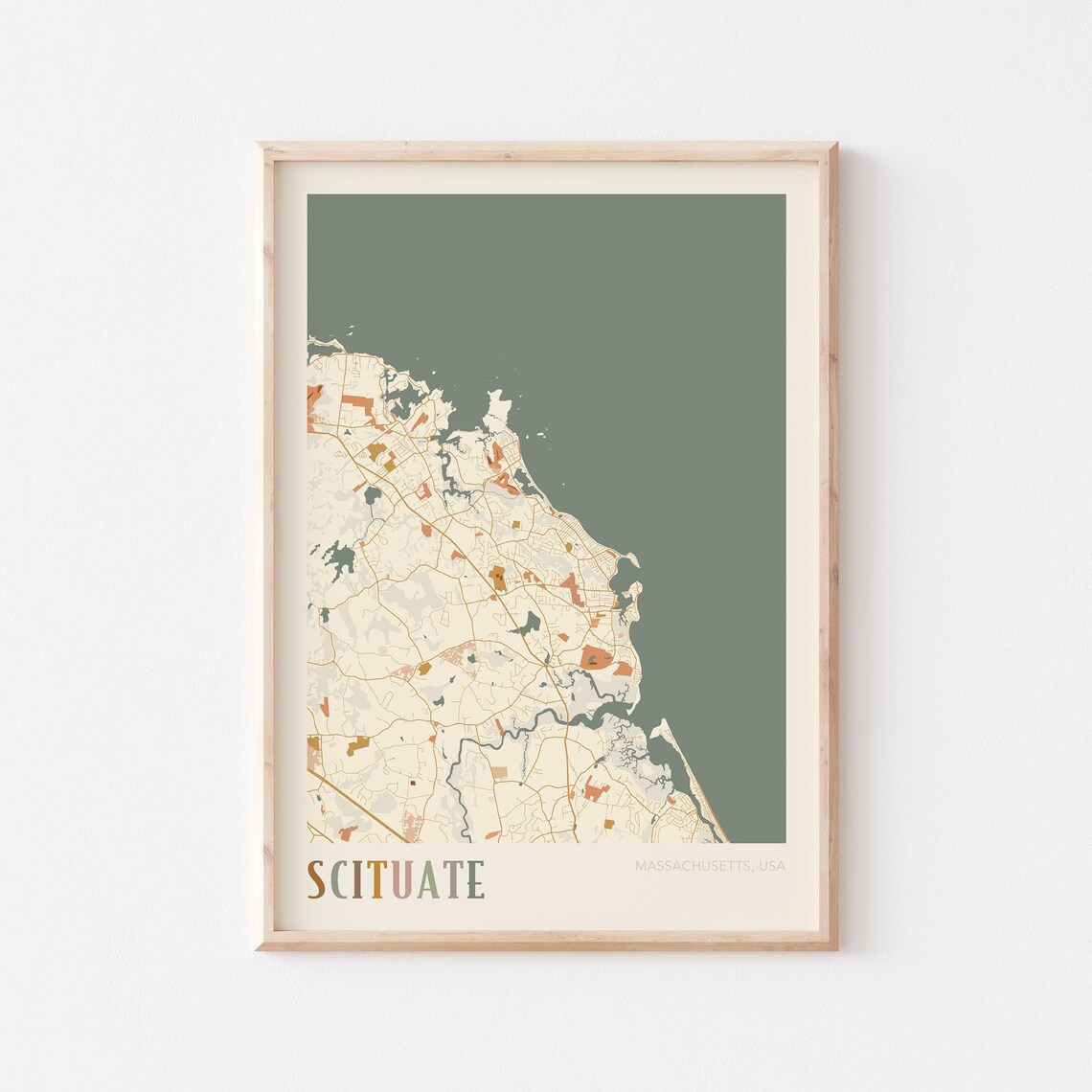 Scituate Map Poster, Massachusetts Travel Poster