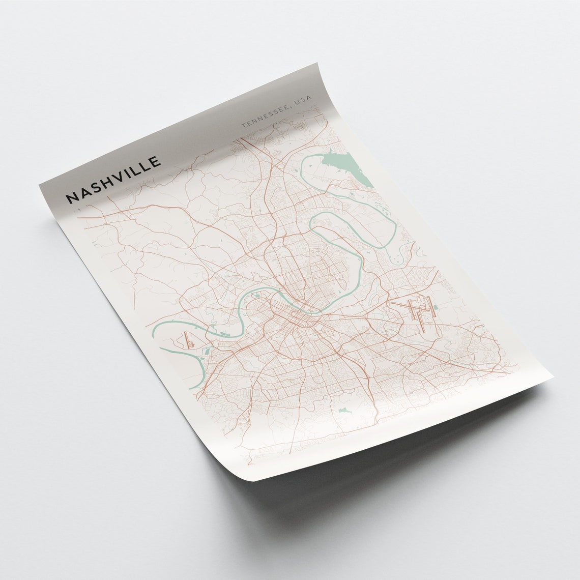 Nashville Map Poster Nashville Poster Nashville Print Nashville Wall Art Nashville Street Map Nashville Map Print Nashville Tennessee - Image 2