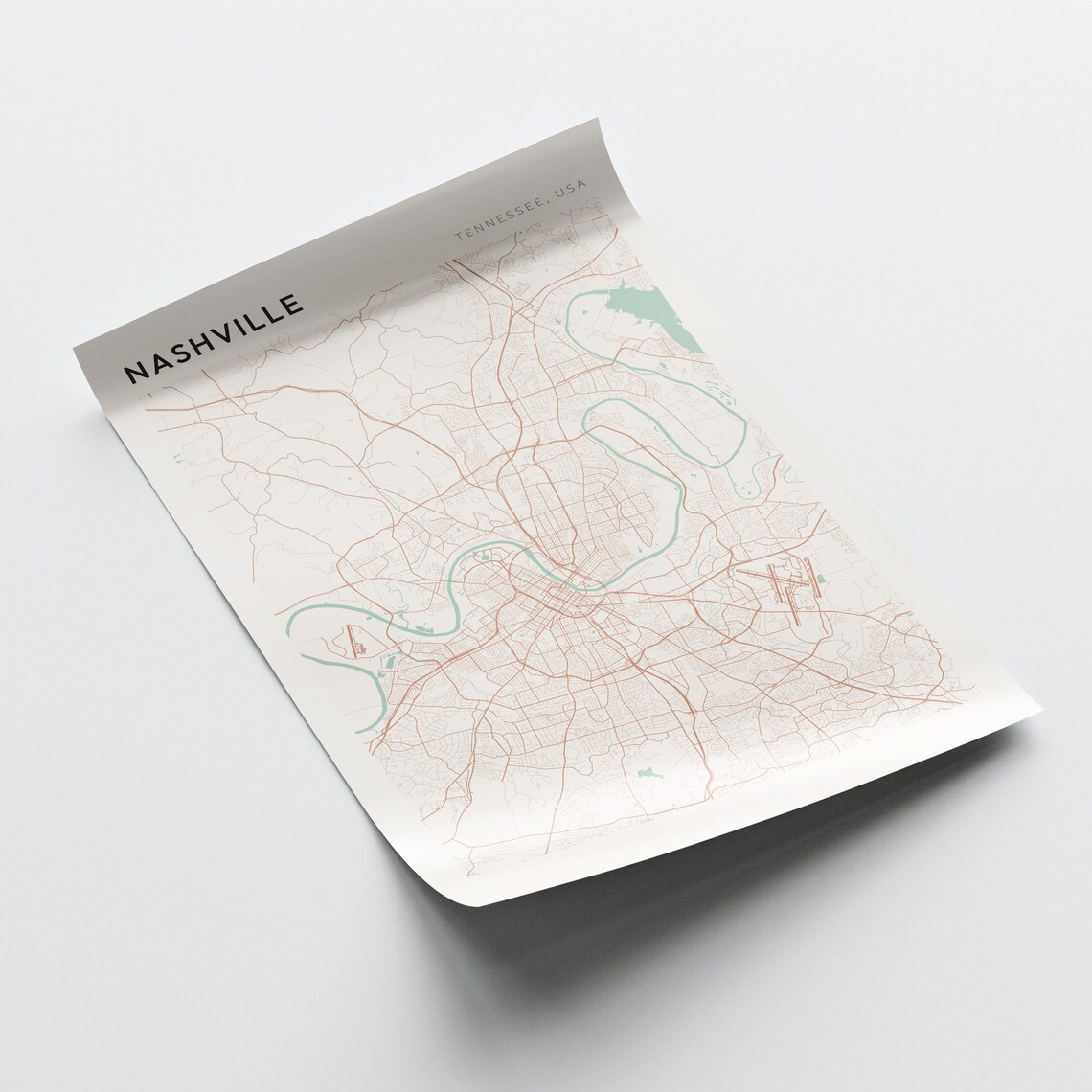 Nashville Tennessee Minimalist City Street Map Music Art Poster - Image 2