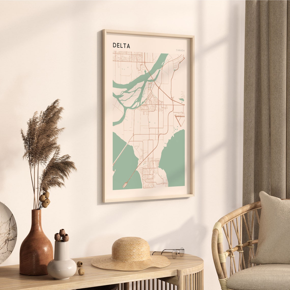 Delta Canada Minimalist City Street Map Art Poster Home Decor - Image 3