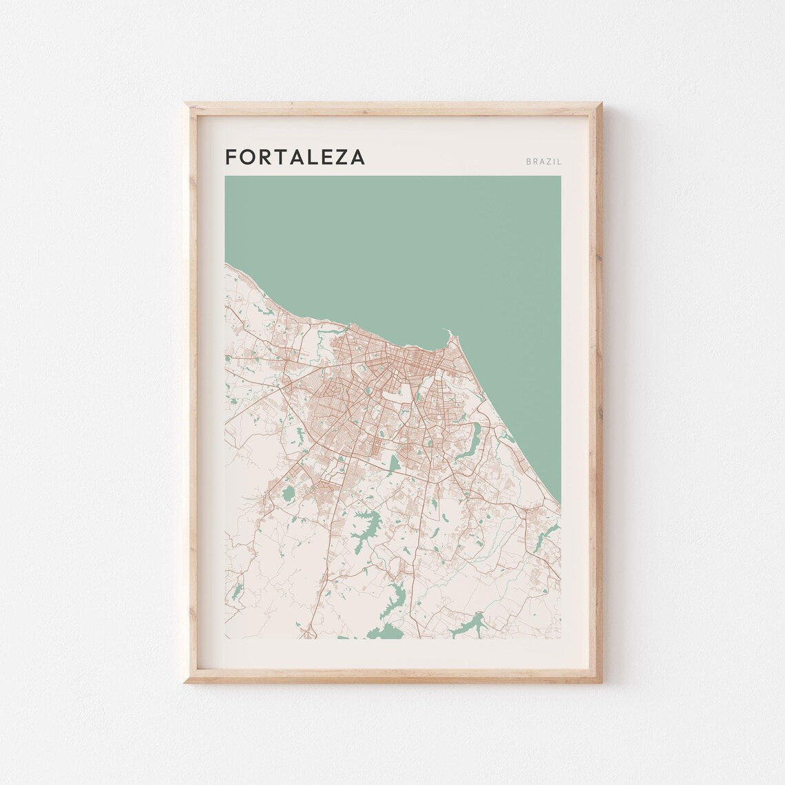 Fortaleza Map Poster Print, Minimalist Travel Gift