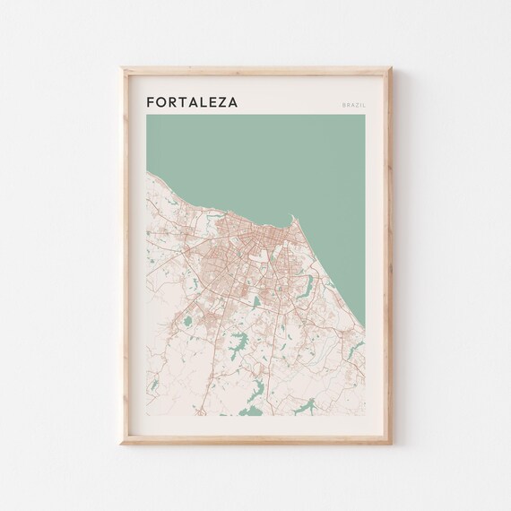 Fortaleza Map Poster Print, Minimalist Travel Gift
