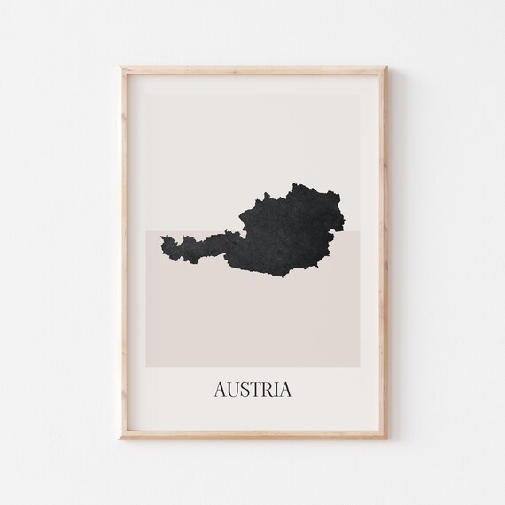 Austria Map Poster Print Minimalist Boho Wall Art Decor For Home Or Gift