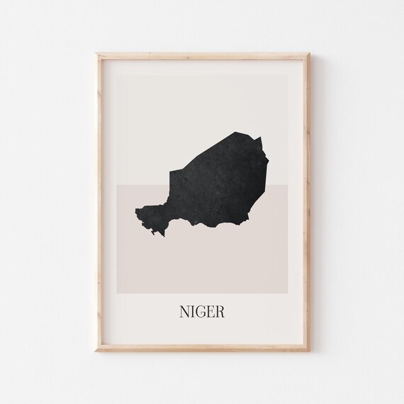 Niger Map Poster Print Minimalist Boho Wall Art Decor For Home Or Gift