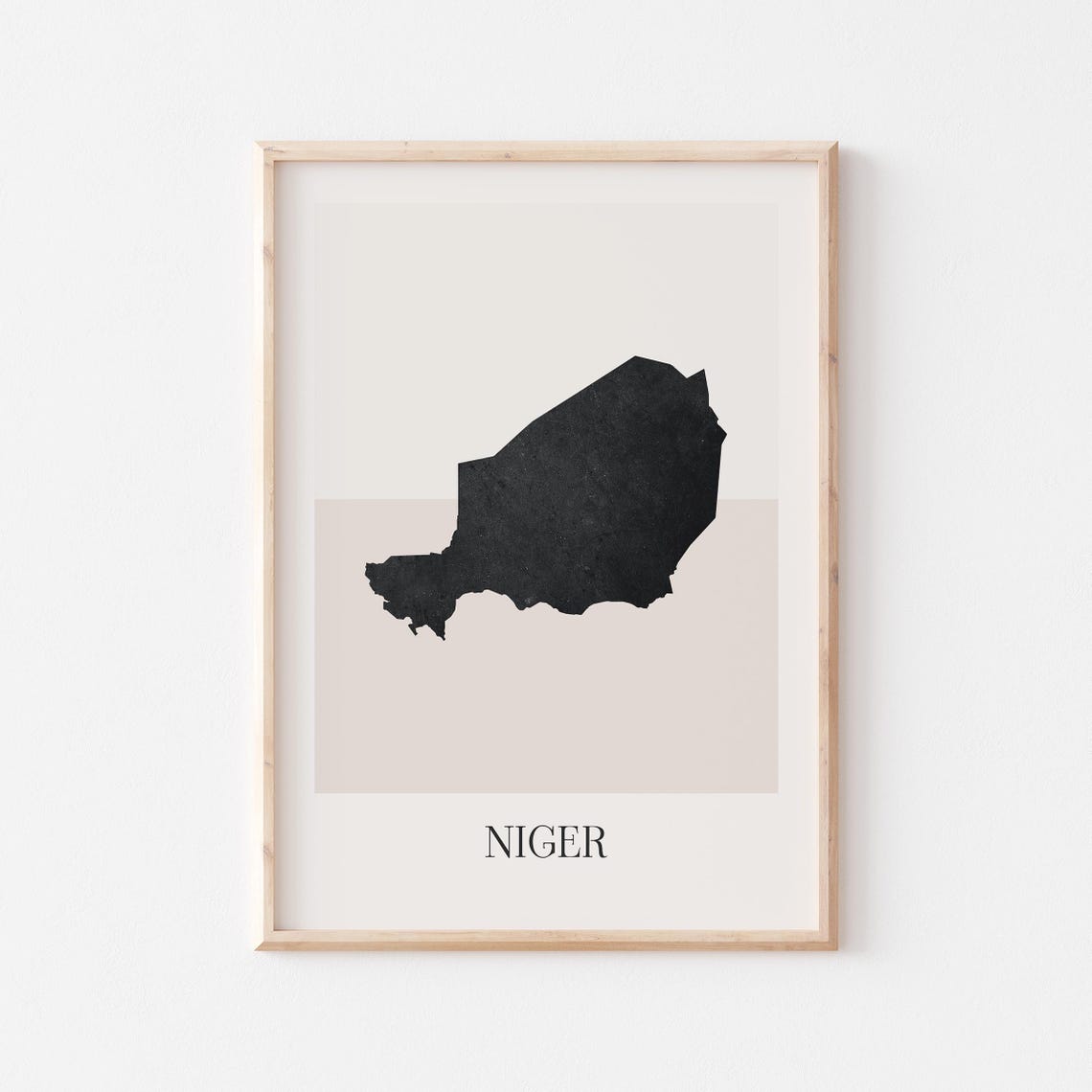 Niger Country Black Ink Map Silhouette Minimalist Art Poster