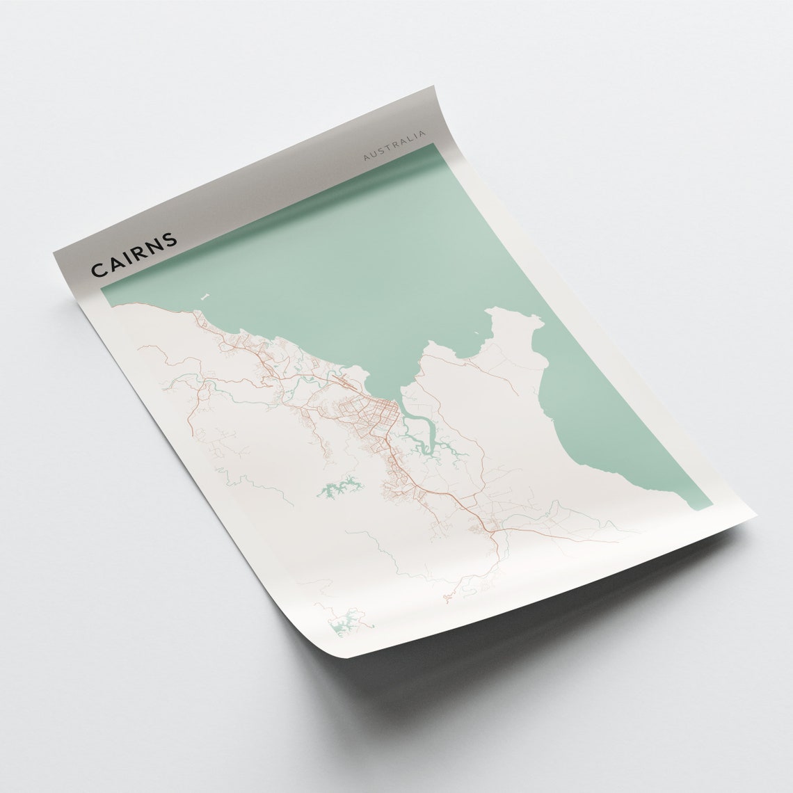 Cairns Australia Minimalist City Map Poster Tropical Coastal Artwork - Image 2