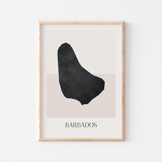 Barbados Map Poster Print Minimalist Boho Wall Art Decor For Home Or Gift