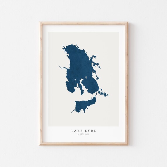 Lake Eyre Print Poster Art Wall Map House Gift