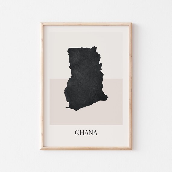 Ghana Map Poster Print Minimalist Boho Wall Art Decor For Home Or Gift