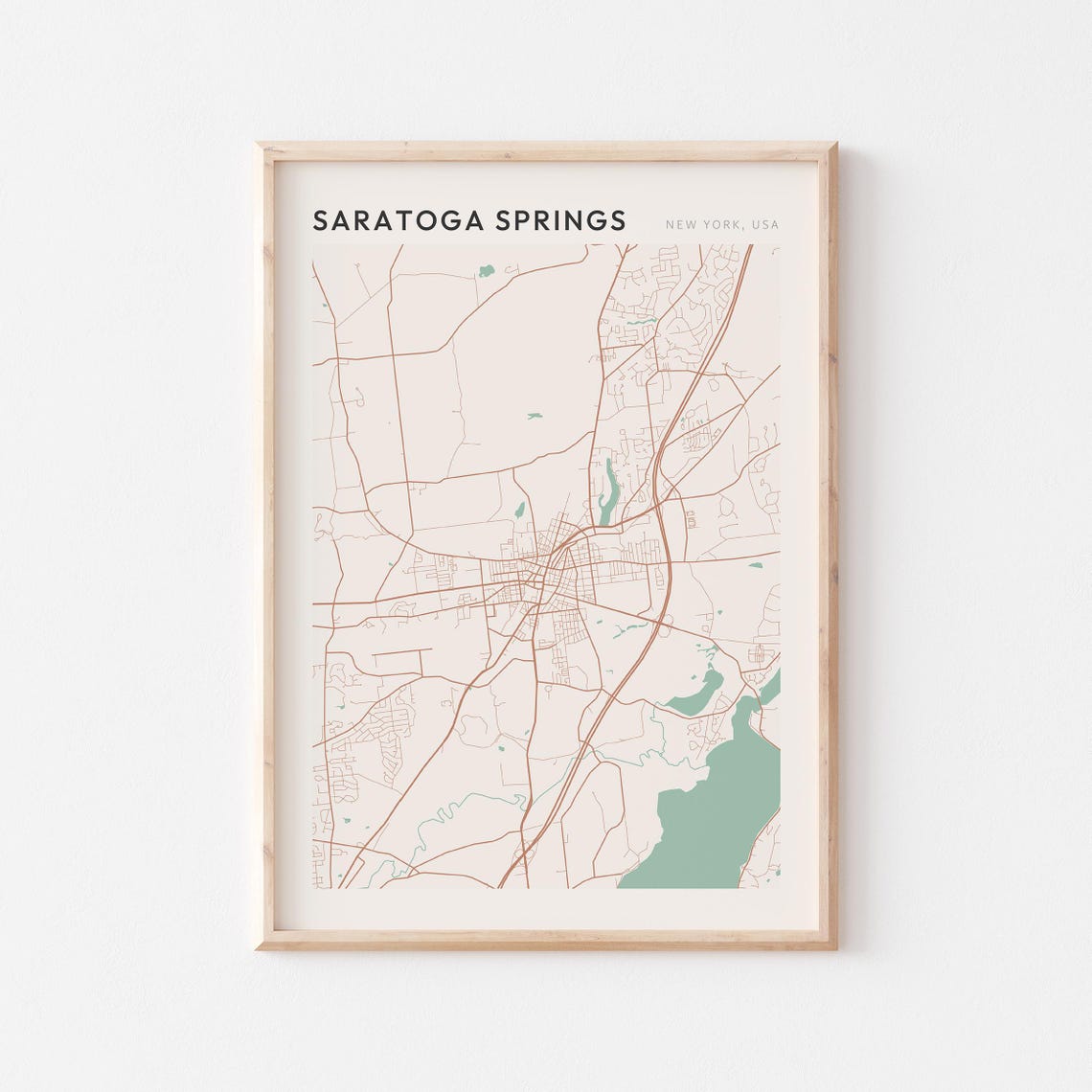 Saratoga Springs Map Poster Saratoga Springs Print Saratoga Springs Poster Saratoga Springs Wall Art New York Scandi Poster
