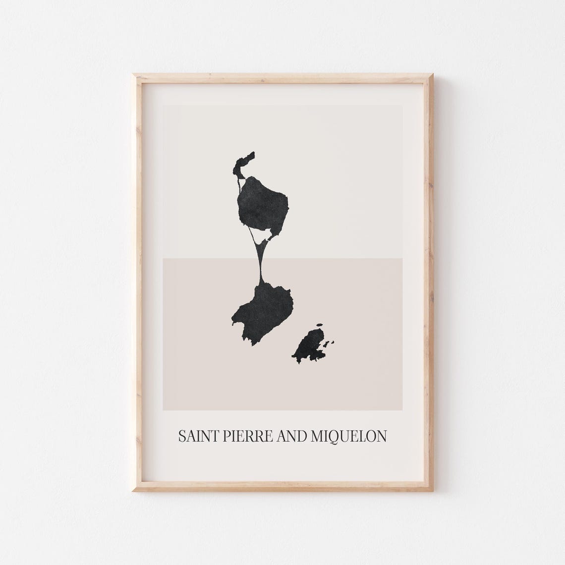 Saint Pierre And Miquelon Islands Map Minimalist Travel Wall Poster
