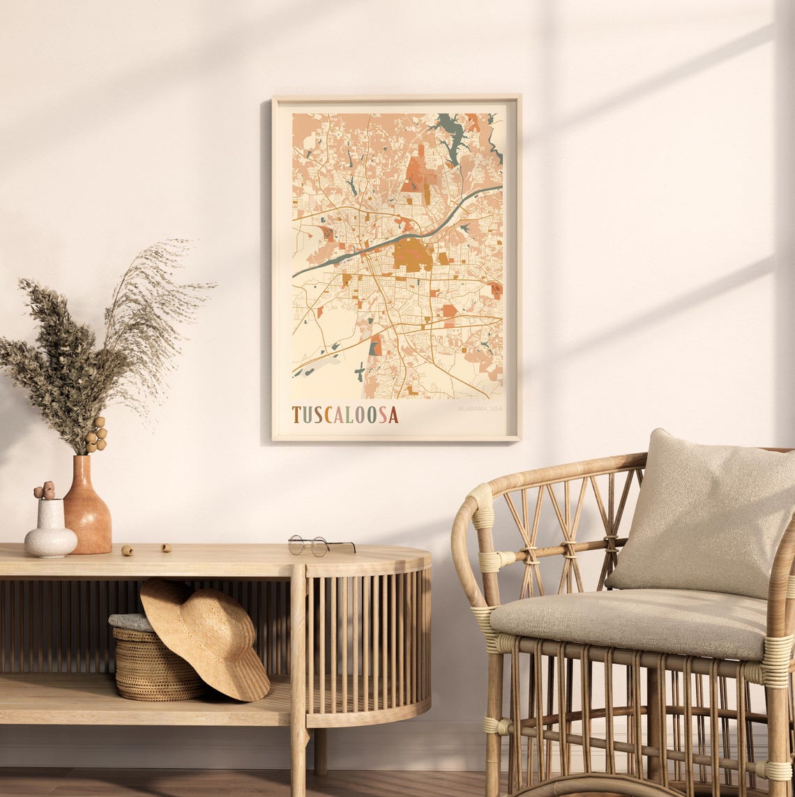 Tuscaloosa Map Poster Tuscaloosa Print Tuscaloosa Poster Tuscaloosa Wall Art Alabama Travel Gift Boho Wall Art - Image 2