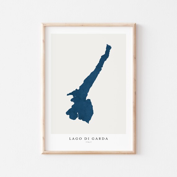 Lago Di Garda Lake Poster, Italy Map Art Print
