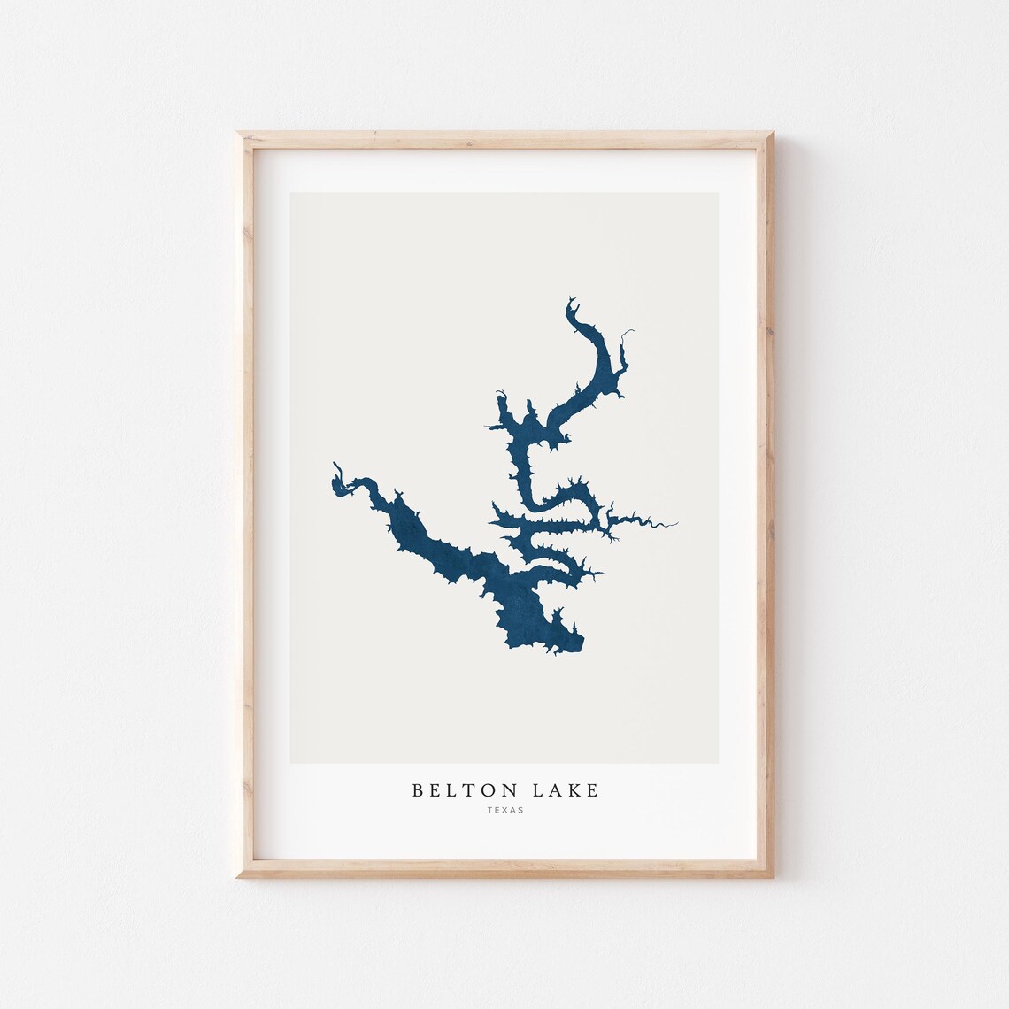 Belton Lake Print Poster Art Wall Map House Gift Texas
