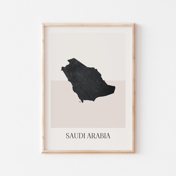 Saudi Arabia Map Poster Print Minimalist Boho Wall Art Decor For Home Or Gift