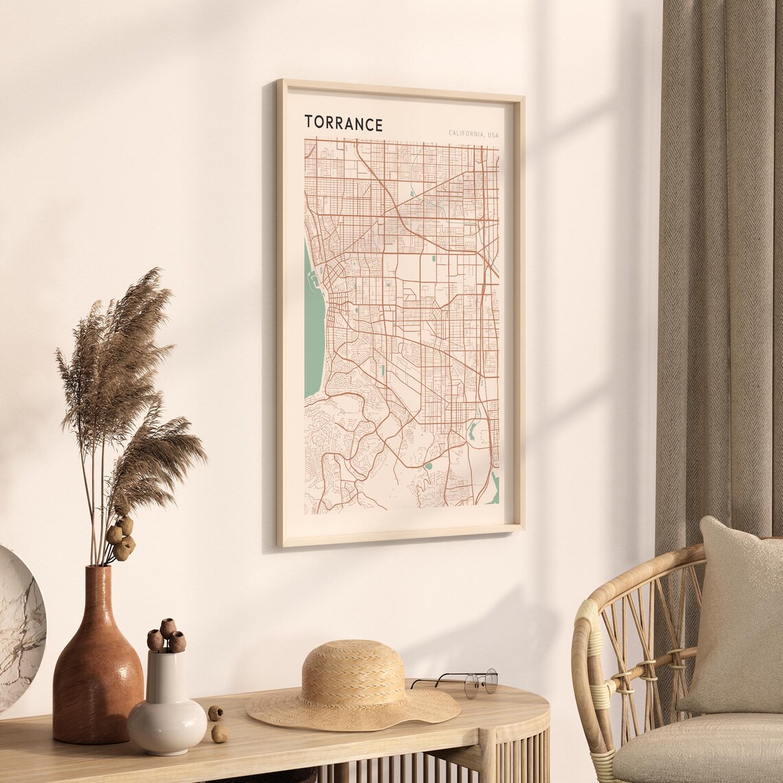 Torrance Map Poster Torrance Print Torrance Poster Torrance Wall Art California Travel Gift Farmhouse Wall Decor Hometown Poster - Image 3