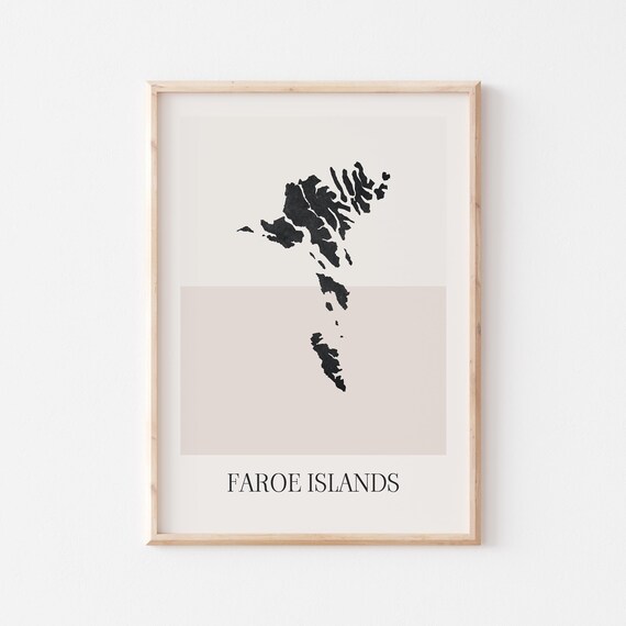 Faroe Islands Map Poster Print Minimalist Boho Wall Art Decor For Home Or Gift