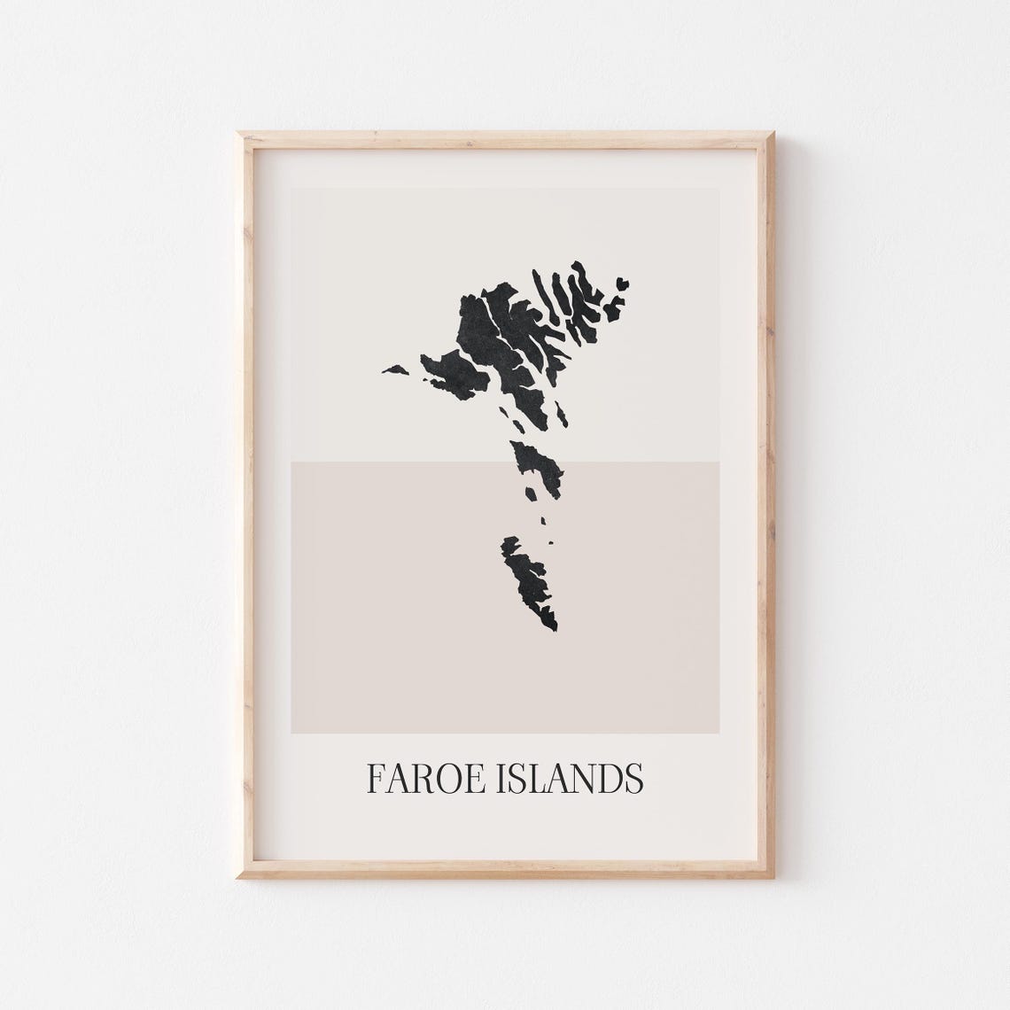 Faroe Islands Map Minimalist Boho Archipelago Silhouette Poster