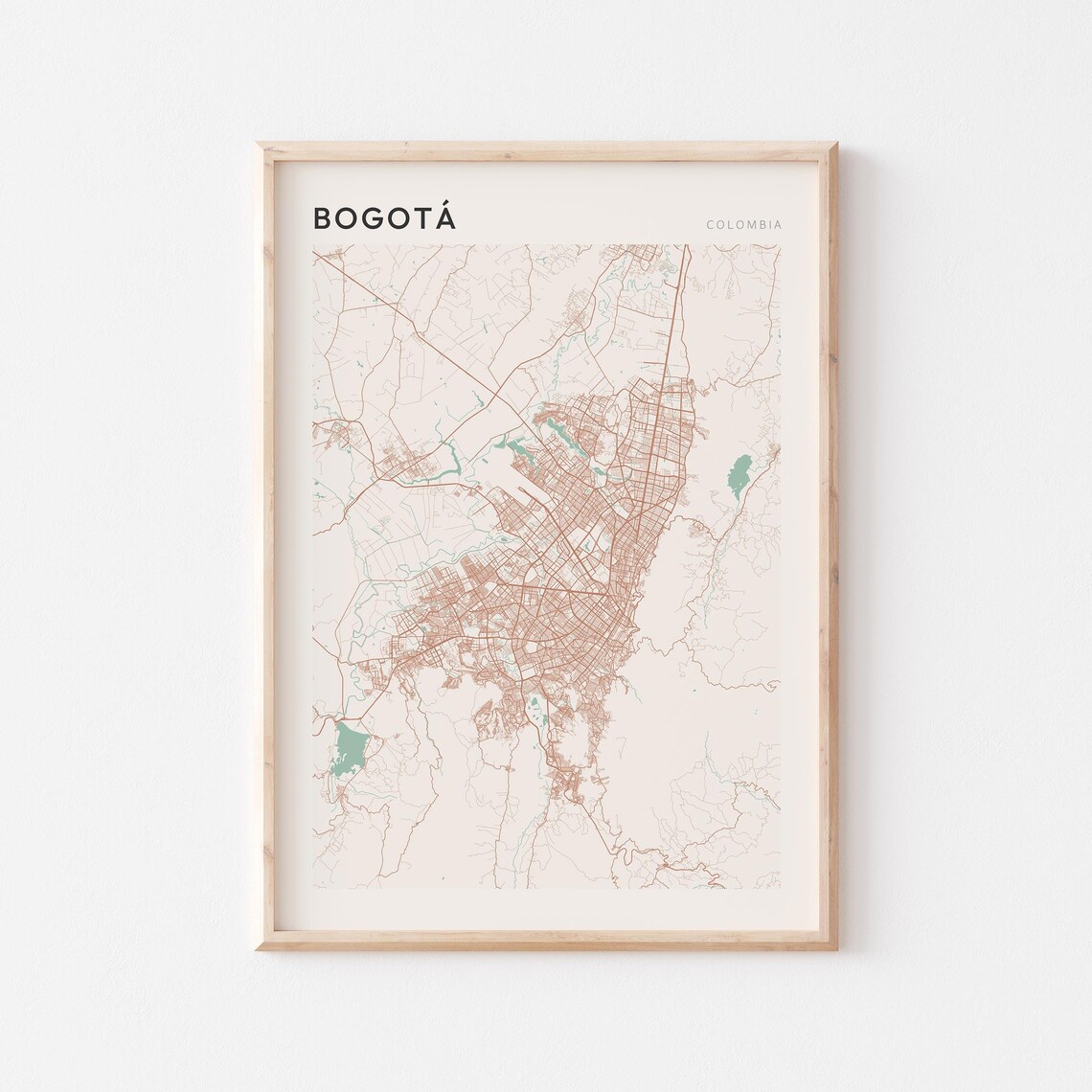 Bogota Map, Minimalist Travel Poster