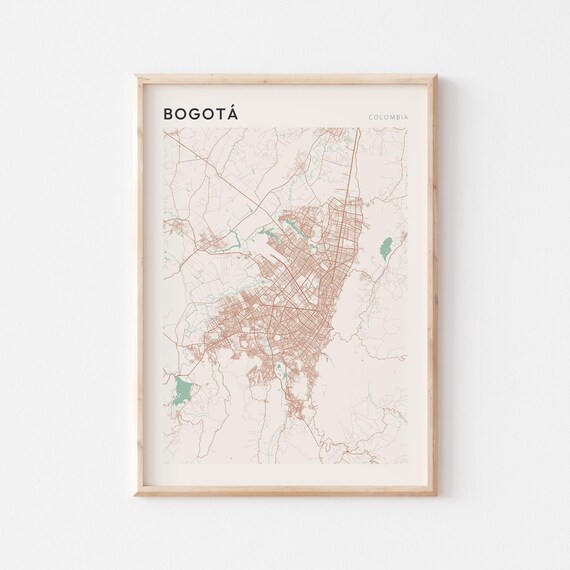Bogota Map, Minimalist Travel Poster