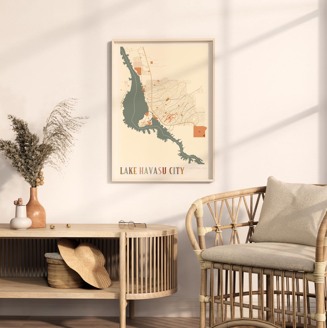 Lake Havasu City Map Poster Lake Havasu City Print Lake Havasu City Poster Lake Havasu City Wall Art Arizona Travel Gift Boho Wall Art - Image 2