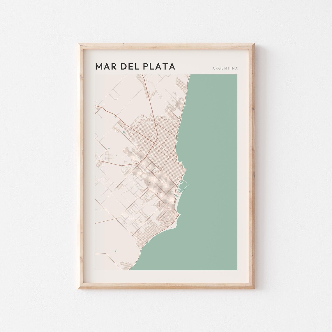 Mar Del Plata Map Poster Print, Minimalist Travel Gift