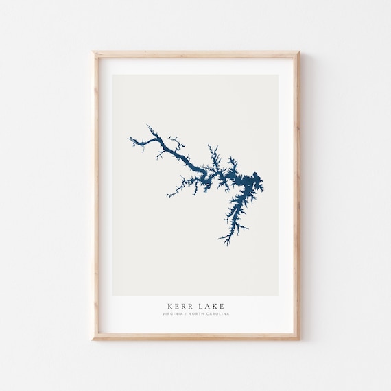 Kerr Lake Print Poster Art Wall Map House Gift North Carolina