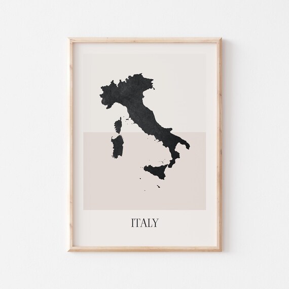 Italy Map Poster Print Minimalist Boho Wall Art Decor For Home Or Gift