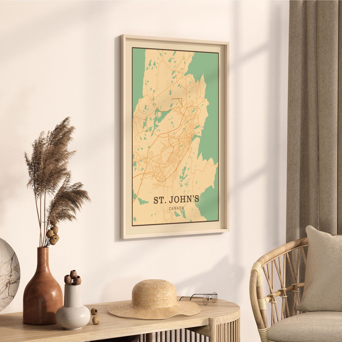 St. John's Canada Vintage Street Map City Art Poster Home Decor Gift - Image 3