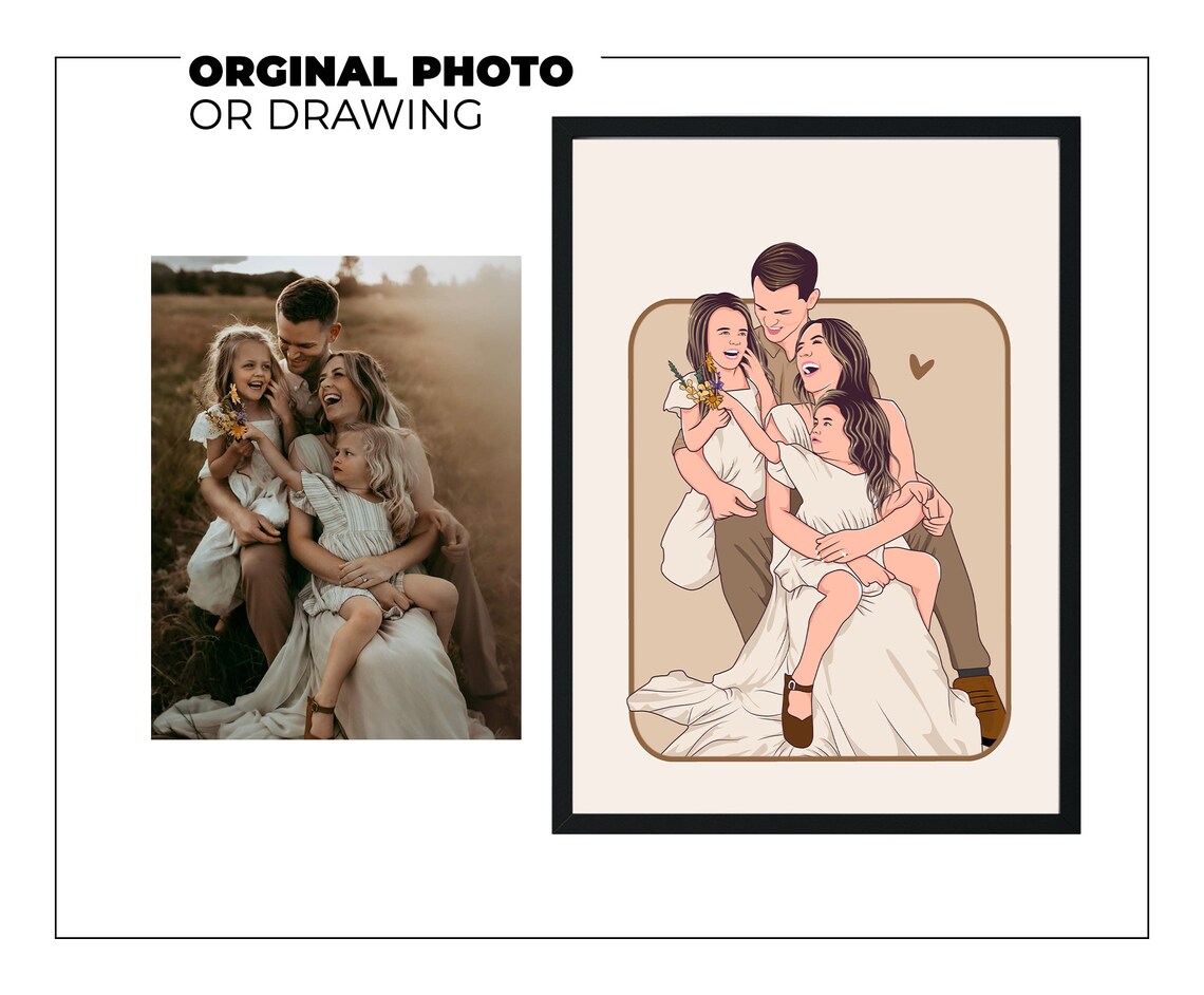 Custom Faceless Couple Portrait, Engagement Art Print - Image 6