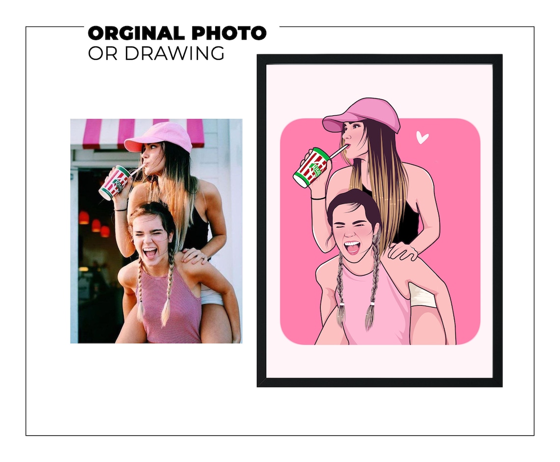 Custom Faceless Couple Portrait, Engagement Art Print - Image 4