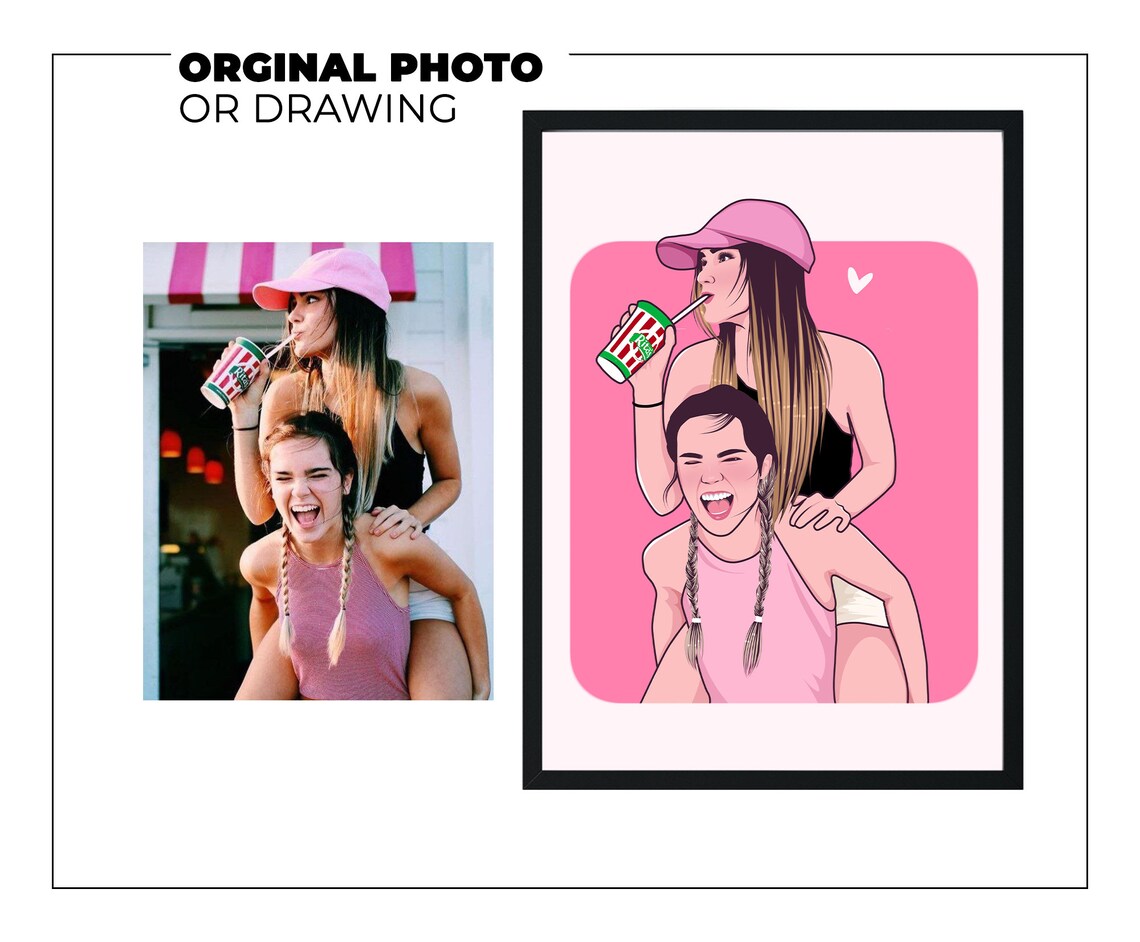 Faceless Custom Portrait Art Print, Personalized - Image 3
