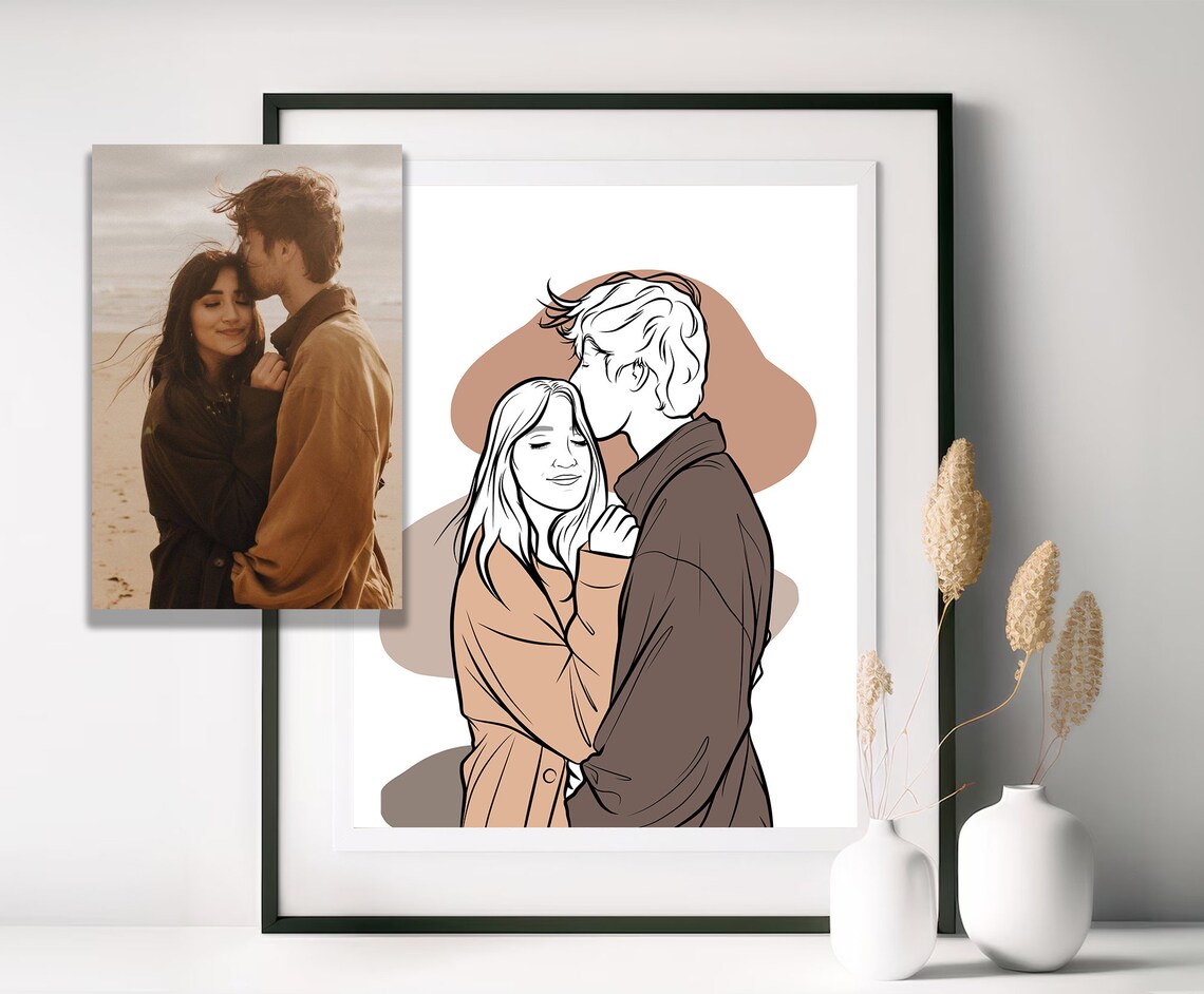 Custom Line Drawing Portrait Art Print, Anniversary Gift - Image 8