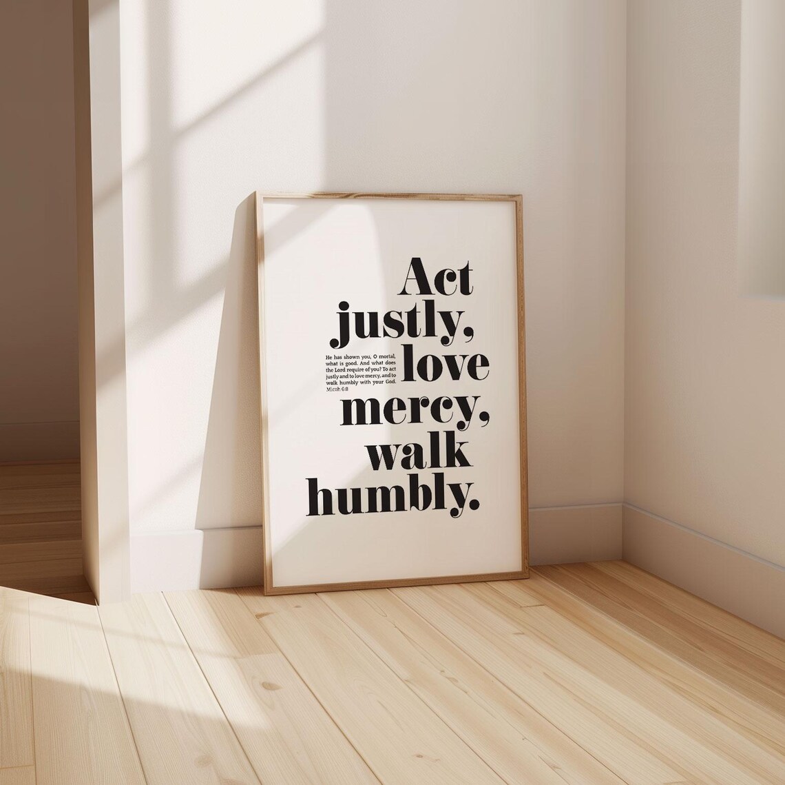 Act Justly Love Mercy Micah 6:8 Bible Verse Art Print - Image 4