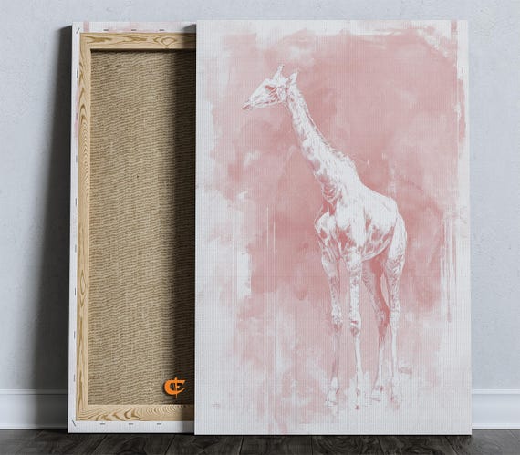 Pastel Giraffe Silhouette Modern Nursery Wall Art Baby Room Decor Gender Neutral Safari Animal Print Minimalist Artwork 1618