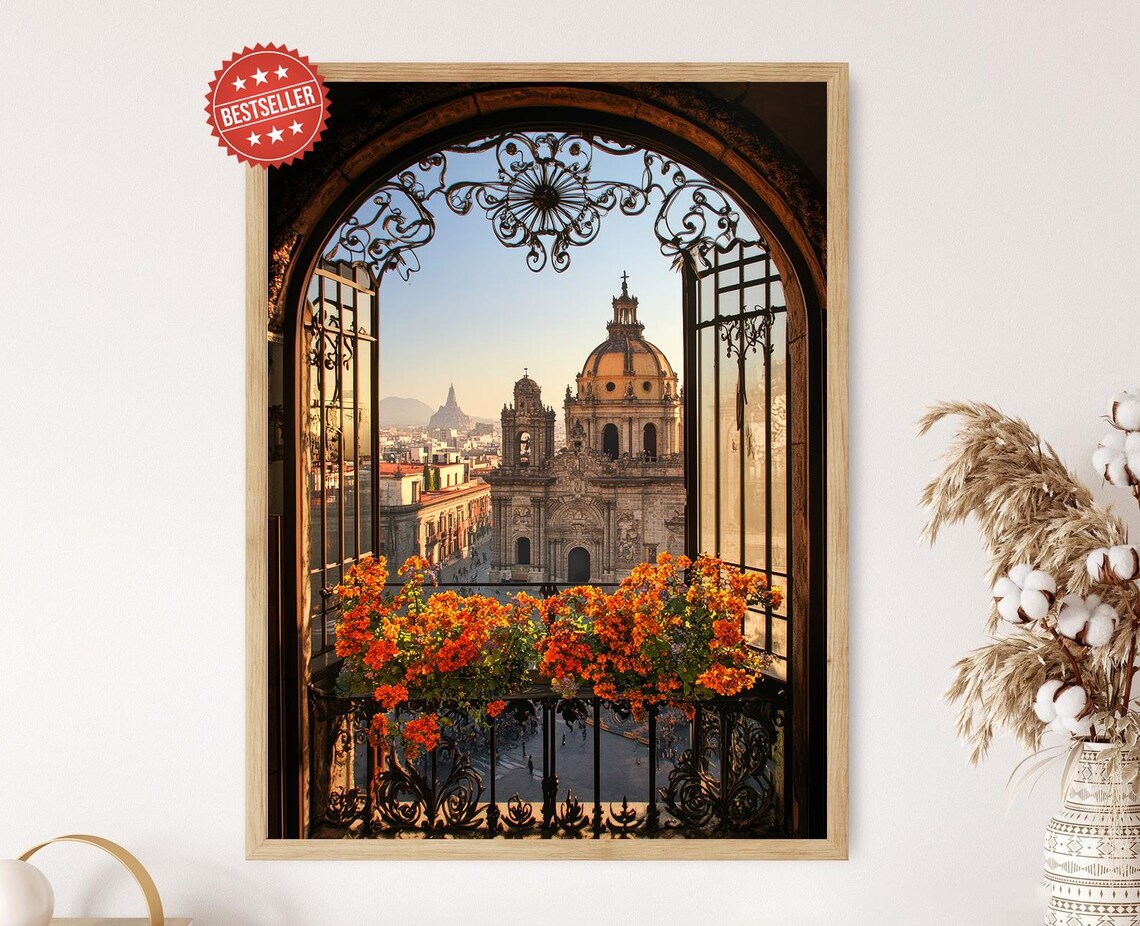 Mexico City Zocalo And Cathedral View Travel Poster