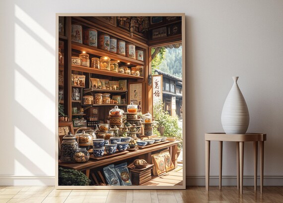 Tibetan Tea Set Illustration Yak Butter Bowls And Carved Utensils Art Print