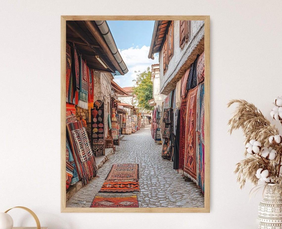 Skopje Old Bazaar Art Print Macedonia Ottoman Architecture Vibrant Market