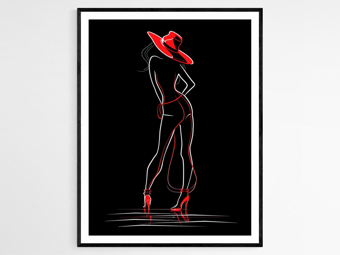 Vector Line Art Print Minimalist Modern Decor Wall Art For Home Styling Unique Housewarming Gift
