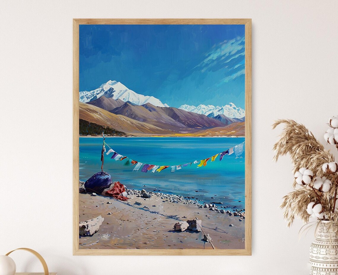 Yamdrok Lake, Tibet Serene Landscape Art Print