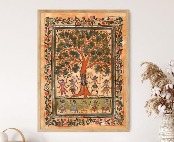 Patachitra Art Print Traditional Indian Folk Wall Art Perfect For Home Decor Unique Housewarming Gift