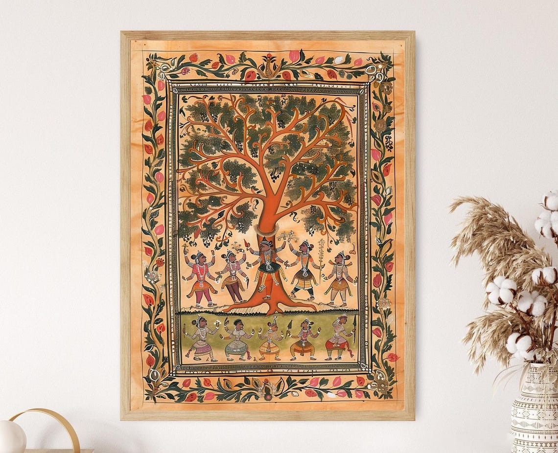 Patachitra Art Print Traditional Indian Folk Wall Art Perfect For Home Decor Unique Housewarming Gift