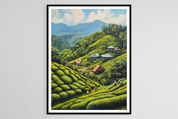 Malaysian Tea Plantation, Traditional Stilt Houses